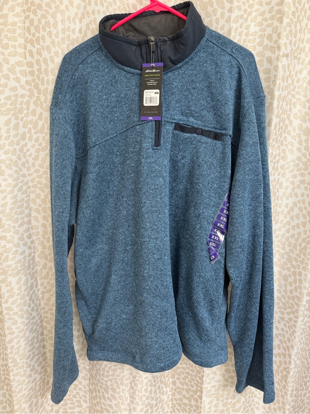 Eddie Bauer Men's Slate Blue Heather Half-Zip Pullover Sweater